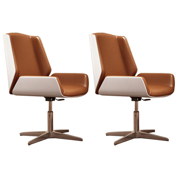 モダンなスタイルのスイベルタスクチェアフェイクレザーオフィスチェアが固定された腕