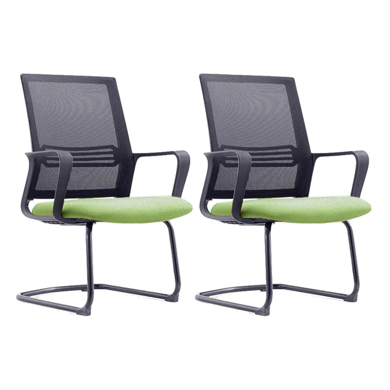 Modern Metal Conference Chair with Mid Back Breathable AirGrid Home Office Chair Green 2 Piece Set Clearhalo 'furn' 'furn_office_chair' 'Furniture' 'Office Chairs' 'Office Furniture' 'office_chair' 5536782