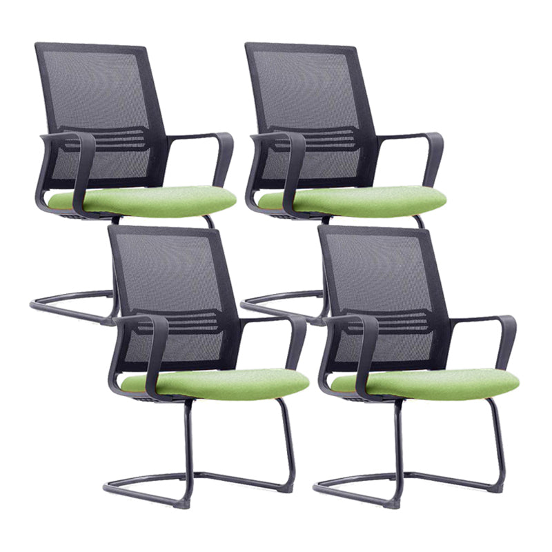 Modern Metal Conference Chair with Mid Back Breathable AirGrid Home Office Chair Green 4 Piece Set Clearhalo 'furn' 'furn_office_chair' 'Furniture' 'Office Chairs' 'Office Furniture' 'office_chair' 5536784
