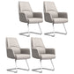 Modern Style Task Chair Leather Office Chair with Fixed Arms White 4 Piece Set Without Headrest Clearhalo 'furn' 'furn_office_chair' 'Furniture' 'Office Chairs' 'Office Furniture' 'office_chair' 5536846