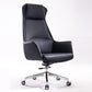 Modern Style Task Chair Leather Office Chair with Fixed Arms Black 1 Piece With Headrest Clearhalo 'furn' 'furn_office_chair' 'Furniture' 'Office Chairs' 'Office Furniture' 'office_chair' 5536853