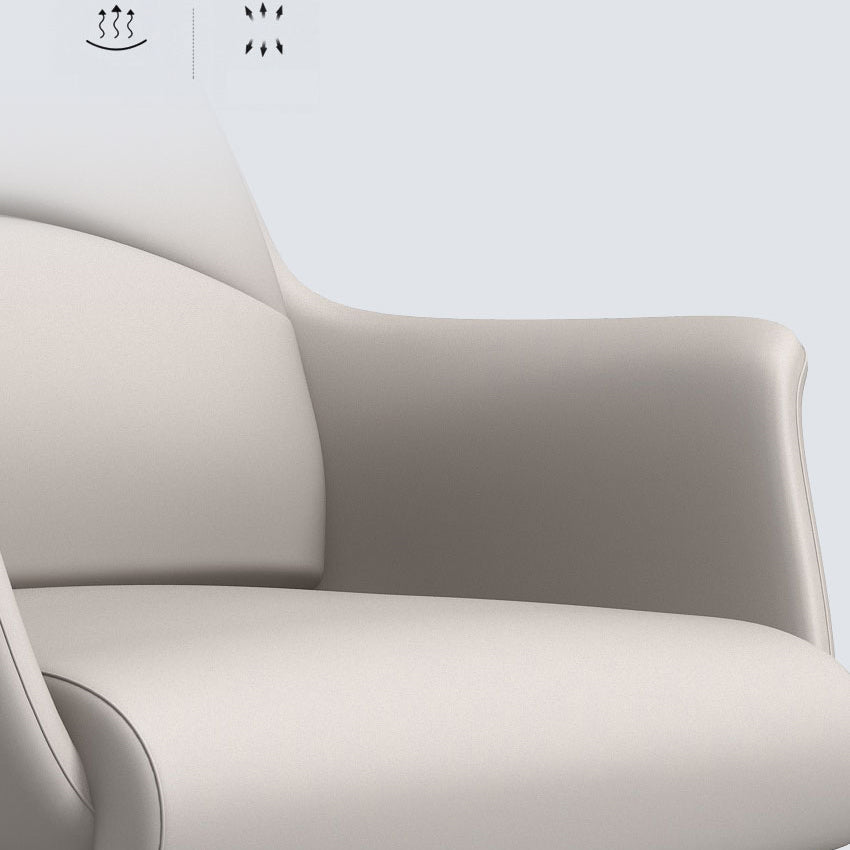 Modern Style Task Chair Leather Office Chair with Fixed Arms Clearhalo 'furn' 'furn_office_chair' 'Furniture' 'Office Chairs' 'Office Furniture' 'office_chair' 5536856