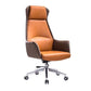 Modern Style Task Chair Leather Office Chair with Fixed Arms Orange 1 Piece With Headrest Clearhalo 'furn' 'furn_office_chair' 'Furniture' 'Office Chairs' 'Office Furniture' 'office_chair' 5536859