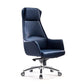 Modern Style Task Chair Leather Office Chair with Fixed Arms Blue 1 Piece With Headrest Clearhalo 'furn' 'furn_office_chair' 'Furniture' 'Office Chairs' 'Office Furniture' 'office_chair' 5536861