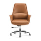 Modern Style Task Chair Leather Office Chair with Fixed Arms Brown 1 Piece Without Headrest Clearhalo 'furn' 'furn_office_chair' 'Furniture' 'Office Chairs' 'Office Furniture' 'office_chair' 5536873