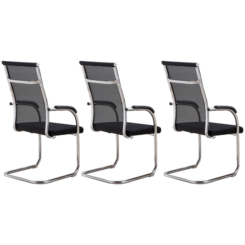 Chaise d'ordinateur ergonomique avec chaise de bureau contemporaine microfibre à cadre métallique