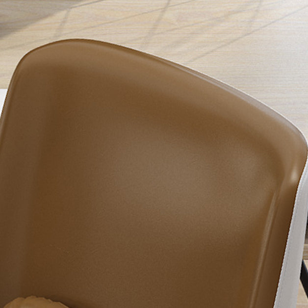 フェイクレザータスクチェアモダンな調整可能なスイベルオフィスチェア固定腕