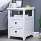 Modern Solid Wood Nightstand Drawers Storage 21 Inch H Legs Included Night Table 14"L x 16"W x 21.5"H Gloss White Clearhalo 'Bedroom Furniture' 'furn' 'furn_night_stand' 'Furniture' 'night_stand' 'Nightstands' 5537094