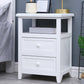 Modern Solid Wood Nightstand Drawers Storage 21 Inch H Legs Included Night Table 16"L x 12"W x 21.5"H White Clearhalo 'Bedroom Furniture' 'furn' 'furn_night_stand' 'Furniture' 'night_stand' 'Nightstands' 5537099