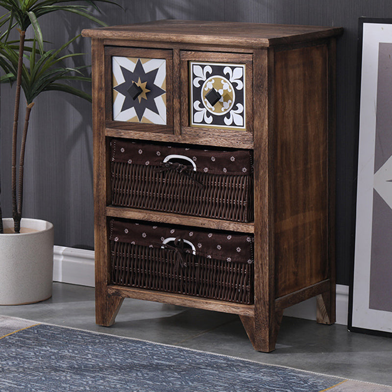Modern Solid Wood Nightstand Drawers Storage 21 Inch H Legs Included Night Table 19"L x 13"W x 27"H Coffee Clearhalo 'Bedroom Furniture' 'furn' 'furn_night_stand' 'Furniture' 'night_stand' 'Nightstands' 5537103