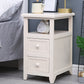 Modern Solid Wood Nightstand Drawers Storage 21 Inch H Legs Included Night Table 12"L x 16"W x 21.5"H Ivory Clearhalo 'Bedroom Furniture' 'furn' 'furn_night_stand' 'Furniture' 'night_stand' 'Nightstands' 5537108