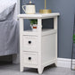 Modern Solid Wood Nightstand Drawers Storage 21 Inch H Legs Included Night Table 12"L x 16"W x 21.5"H Off-White Clearhalo 'Bedroom Furniture' 'furn' 'furn_night_stand' 'Furniture' 'night_stand' 'Nightstands' 5537117