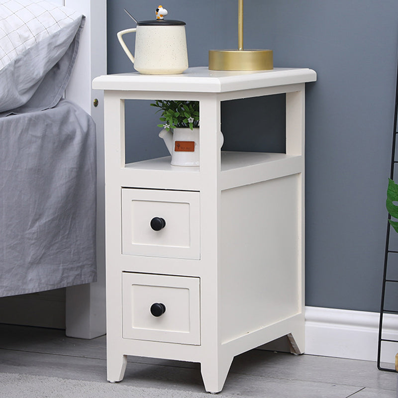 Modern Solid Wood Nightstand Drawers Storage 21 Inch H Legs Included Night Table 12"L x 16"W x 21.5"H Off-White Clearhalo 'Bedroom Furniture' 'furn' 'furn_night_stand' 'Furniture' 'night_stand' 'Nightstands' 5537117