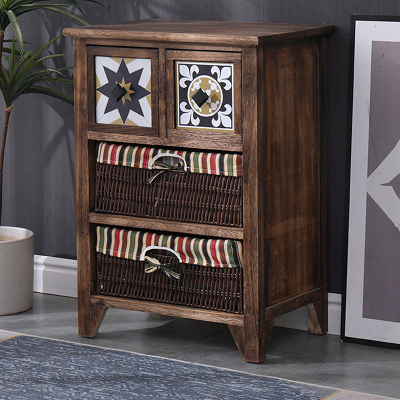 Modern Solid Wood Nightstand Drawers Storage 21 Inch H Legs Included Night Table 19"L x 13"W x 27"H Dark Brown Clearhalo 'Bedroom Furniture' 'furn' 'furn_night_stand' 'Furniture' 'night_stand' 'Nightstands' 5537120