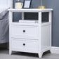 Modern Solid Wood Nightstand Drawers Storage 21 Inch H Legs Included Night Table 20"L x 16"W x 21.5"H Gloss White Clearhalo 'Bedroom Furniture' 'furn' 'furn_night_stand' 'Furniture' 'night_stand' 'Nightstands' 5537123