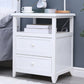Modern Solid Wood Nightstand Drawers Storage 21 Inch H Legs Included Night Table 20"L x 16"W x 21.5"H White Clearhalo 'Bedroom Furniture' 'furn' 'furn_night_stand' 'Furniture' 'night_stand' 'Nightstands' 5537124