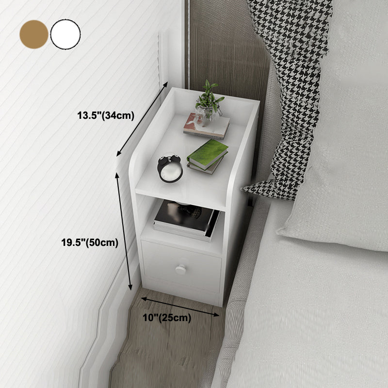 モダンなオープンストレージナイトテーブル引き出しストレージ模倣ウッドナイトスタンド