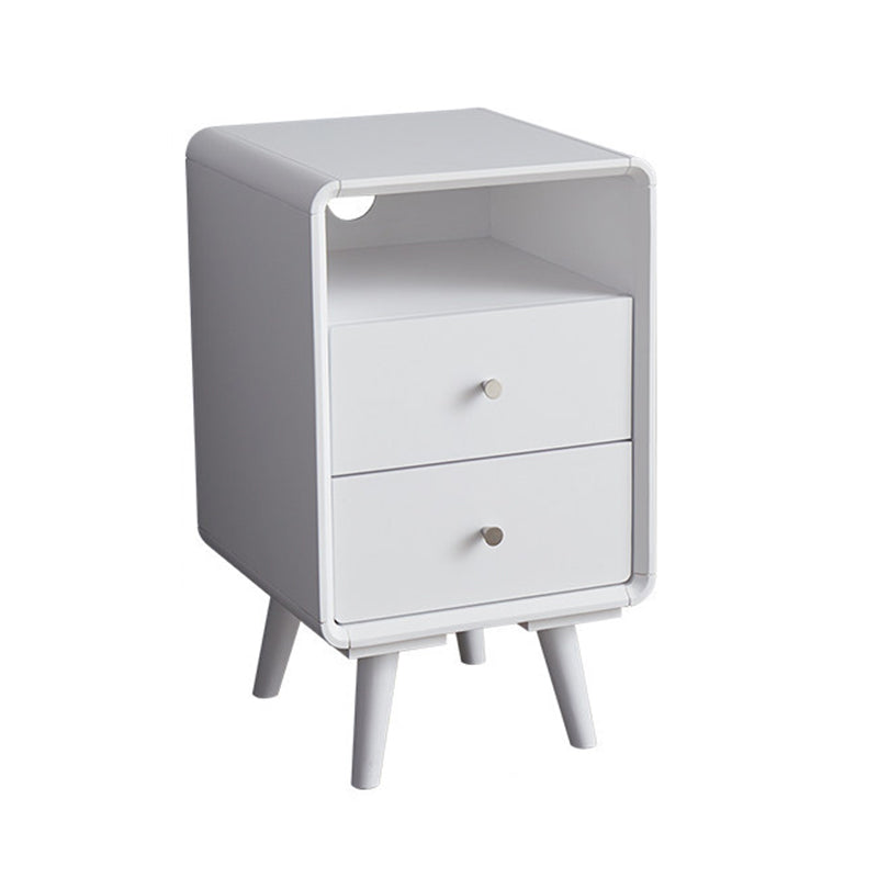 23 "H tavolo da notte in legno massiccio moderno a 2 gambe di stoccaggio aperto incluso