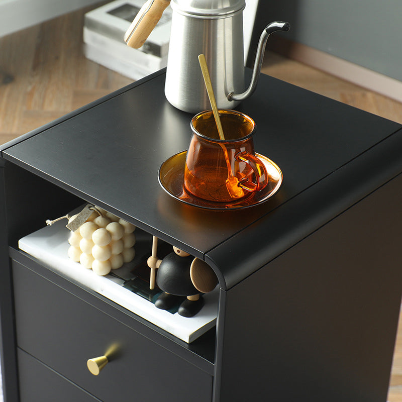 23 "H tavolo da notte in legno massiccio moderno a 2 gambe di stoccaggio aperto incluso