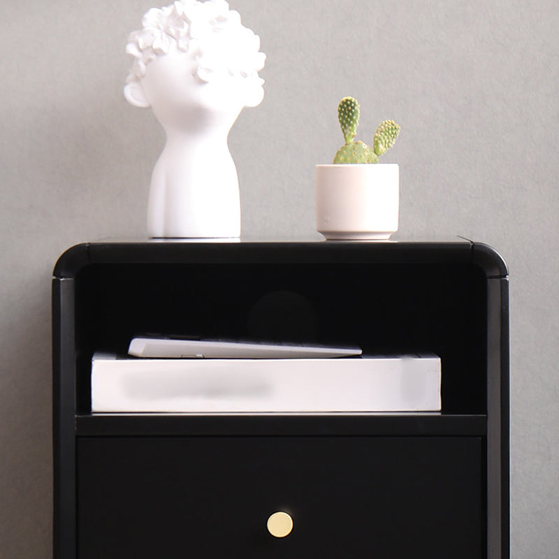 23 "H tavolo da notte in legno massiccio moderno a 2 gambe di stoccaggio aperto incluso