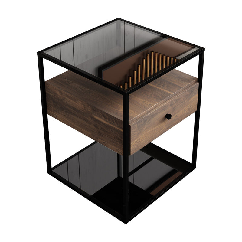 Top in vetro Modern Modern Metal 22 '' alto tavolo da notte aperto 1-drower