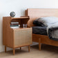 28'' Tall Solid Wood Nightstand Modern 1-Shelf 1-Door Bedside Cabinet
