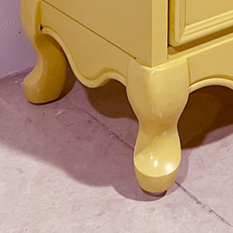 Cassa di lingerie gialla moderna cassa di stoccaggio verticale con cassetti per camera da letto