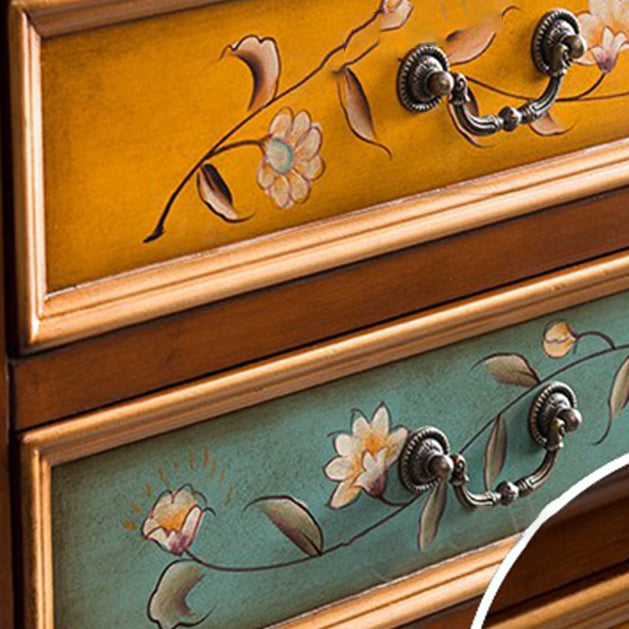 Traditionelle vertikale Brustholzspeicherkiste mit Schubladen für Schlafzimmer