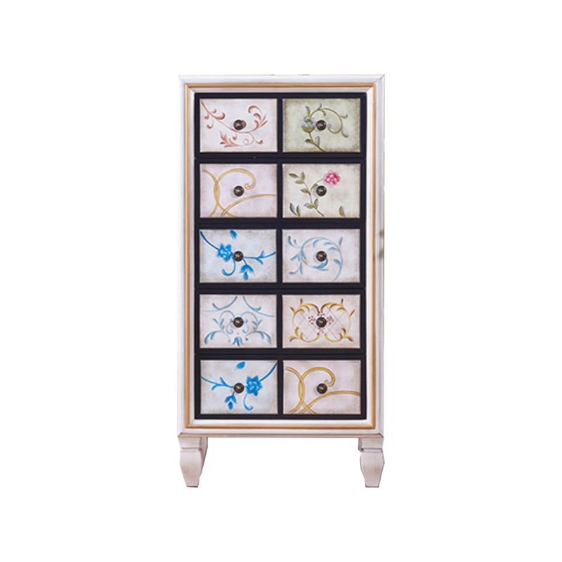 Traditional Dresser Bedroom Solid Wood Storage Chest in White and Brown 21"L x 16"W x 33"H White Clearhalo 'Bedroom Furniture' 'Dressers & Chests' 'dressers_chests' 'furn' 'furn_dressers_chests' 'Furniture' 5537488