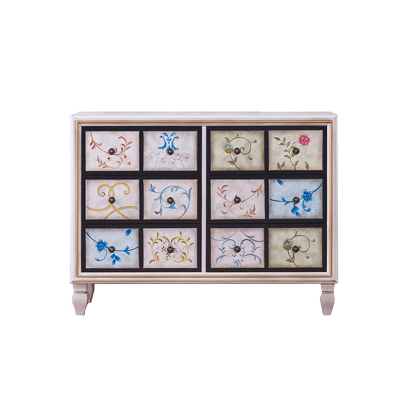 Traditional Dresser Bedroom Solid Wood Storage Chest in White and Brown 47"L x 16"W x 35"H White Clearhalo 'Bedroom Furniture' 'Dressers & Chests' 'dressers_chests' 'furn' 'furn_dressers_chests' 'Furniture' 5537490