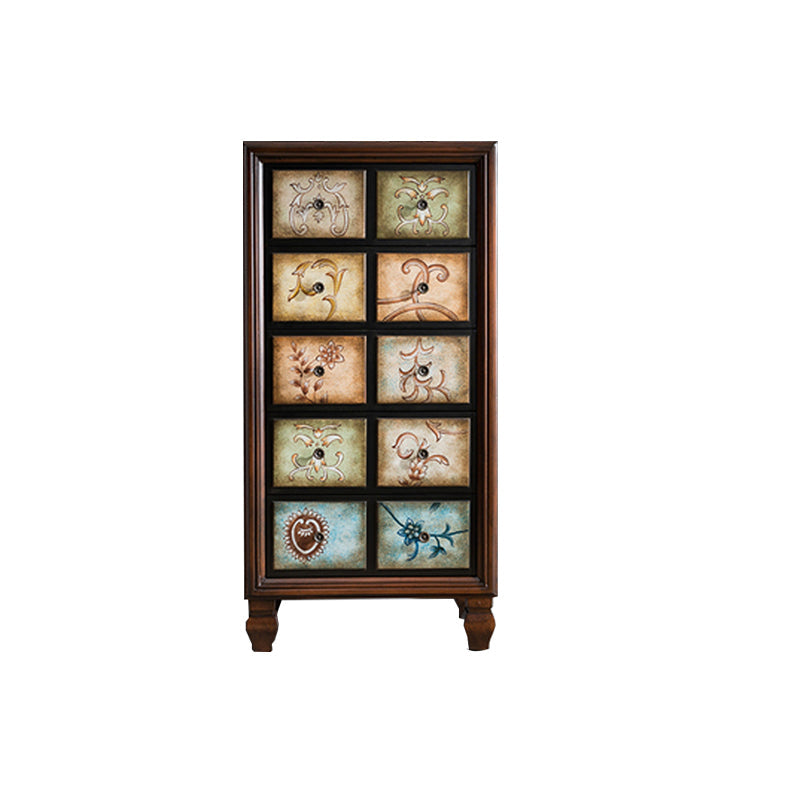 Traditional Dresser Bedroom Solid Wood Storage Chest in White and Brown 21"L x 16"W x 33"H Walnut Clearhalo 'Bedroom Furniture' 'Dressers & Chests' 'dressers_chests' 'furn' 'furn_dressers_chests' 'Furniture' 5537498