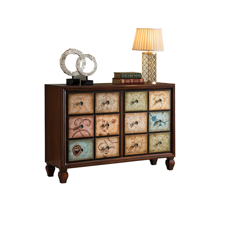 Traditional Dresser Bedroom Solid Wood Storage Chest in White and Brown 47"L x 16"W x 35"H Walnut Clearhalo 'Bedroom Furniture' 'Dressers & Chests' 'dressers_chests' 'furn' 'furn_dressers_chests' 'Furniture' 5537500