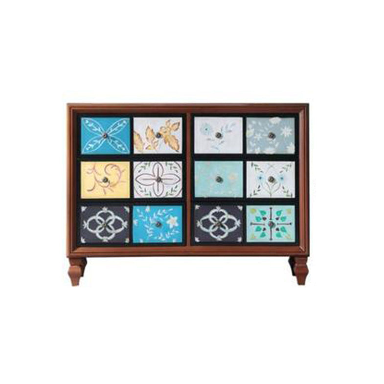 Traditional Dresser Bedroom Solid Wood Storage Chest in White and Brown 47"L x 16"W x 35"H Brown Clearhalo 'Bedroom Furniture' 'Dressers & Chests' 'dressers_chests' 'furn' 'furn_dressers_chests' 'Furniture' 5537507