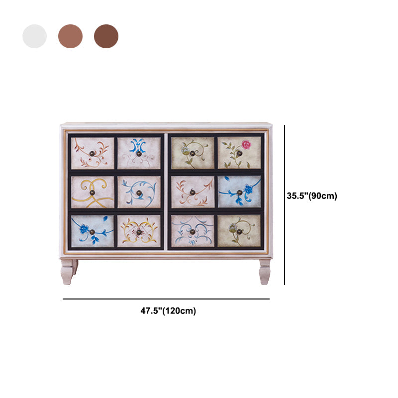 Traditional Dresser Bedroom Solid Wood Storage Chest in White and Brown Clearhalo 'Bedroom Furniture' 'Dressers & Chests' 'dressers_chests' 'furn' 'furn_dressers_chests' 'Furniture' 5537510