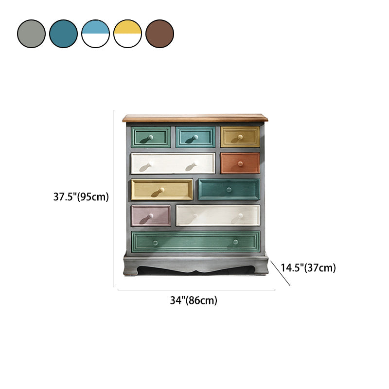 34 "/ 41" W commode en bois de style traditionnel multiples tiroirs coffre pour chambre à coucher