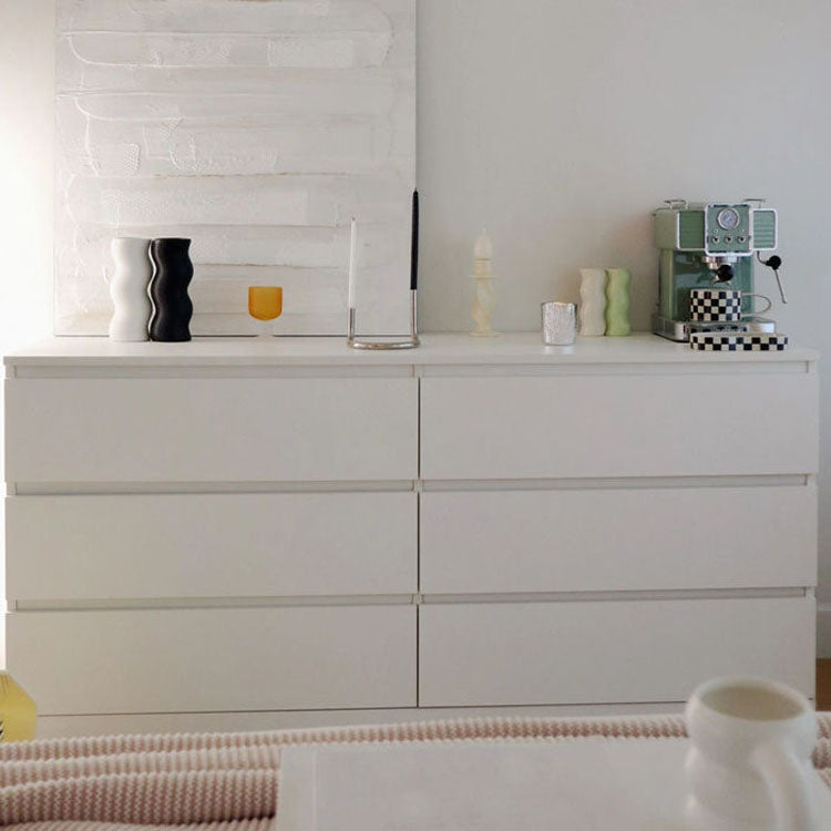 16" D White Wooden Dresser Modern Style Multi Drawers Storage Chest Clearhalo 'Bedroom Furniture' 'Dressers & Chests' 'dressers_chests' 'furn' 'furn_dressers_chests' 'Furniture' 5537599