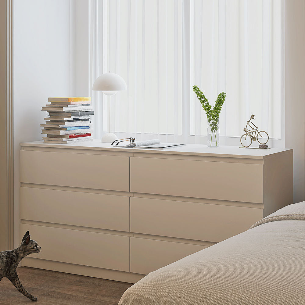 16" D White Wooden Dresser Modern Style Multi Drawers Storage Chest Clearhalo 'Bedroom Furniture' 'Dressers & Chests' 'dressers_chests' 'furn' 'furn_dressers_chests' 'Furniture' 5537603
