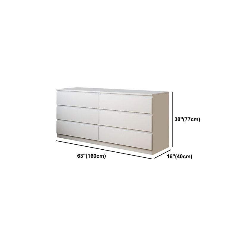 16" D White Wooden Dresser Modern Style Multi Drawers Storage Chest Clearhalo 'Bedroom Furniture' 'Dressers & Chests' 'dressers_chests' 'furn' 'furn_dressers_chests' 'Furniture' 5537622