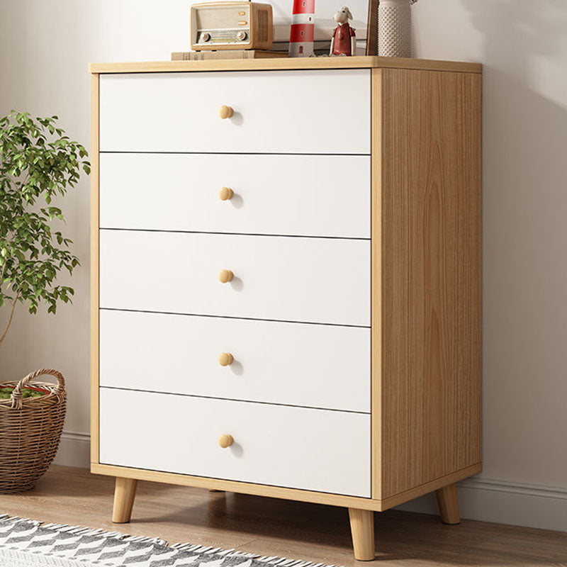 15" D Wooden Dresser Modern Style Storage Chest with Drawers and Doors 24"L x 15"W x 35"H 5 Clearhalo 'Bedroom Furniture' 'Dressers & Chests' 'dressers_chests' 'furn' 'furn_dressers_chests' 'Furniture' 5537628