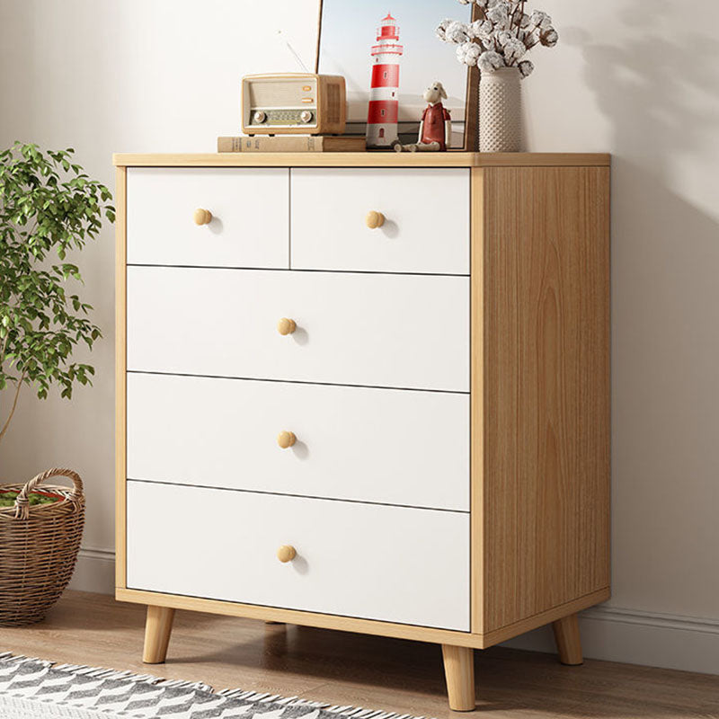 15" D Wooden Dresser Modern Style Storage Chest with Drawers and Doors 24"L x 15"W x 29"H 5 Clearhalo 'Bedroom Furniture' 'Dressers & Chests' 'dressers_chests' 'furn' 'furn_dressers_chests' 'Furniture' 5537630