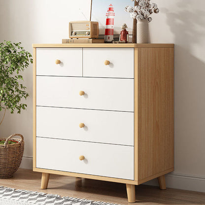 15" D Wooden Dresser Modern Style Storage Chest with Drawers and Doors 24"L x 15"W x 29"H 5 Clearhalo 'Bedroom Furniture' 'Dressers & Chests' 'dressers_chests' 'furn' 'furn_dressers_chests' 'Furniture' 5537630