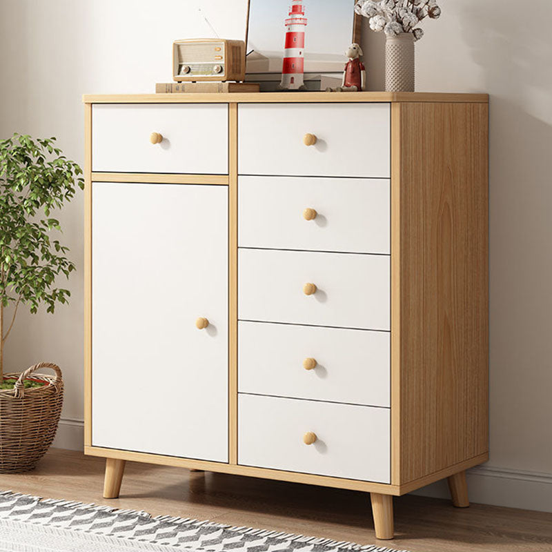 15" D Wooden Dresser Modern Style Storage Chest with Drawers and Doors 31"L x 15"W x 35"H 6 Clearhalo 'Bedroom Furniture' 'Dressers & Chests' 'dressers_chests' 'furn' 'furn_dressers_chests' 'Furniture' 5537637