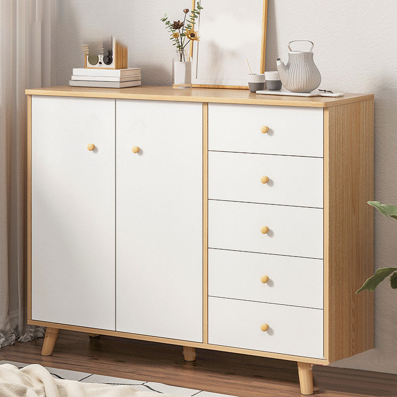 15" D Wooden Dresser Modern Style Storage Chest with Drawers and Doors 47"L x 15"W x 35"H 5 Clearhalo 'Bedroom Furniture' 'Dressers & Chests' 'dressers_chests' 'furn' 'furn_dressers_chests' 'Furniture' 5537646