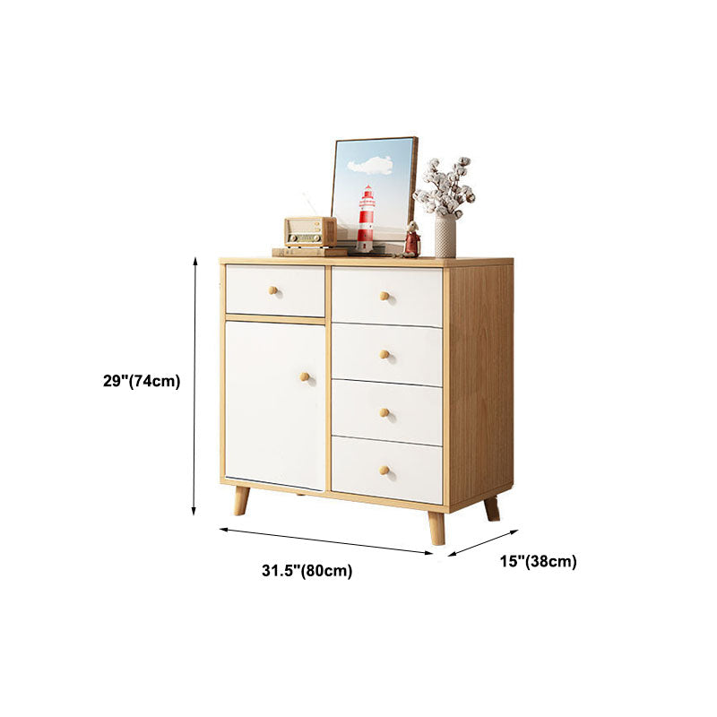 15" D Wooden Dresser Modern Style Storage Chest with Drawers and Doors Clearhalo 'Bedroom Furniture' 'Dressers & Chests' 'dressers_chests' 'furn' 'furn_dressers_chests' 'Furniture' 5537656