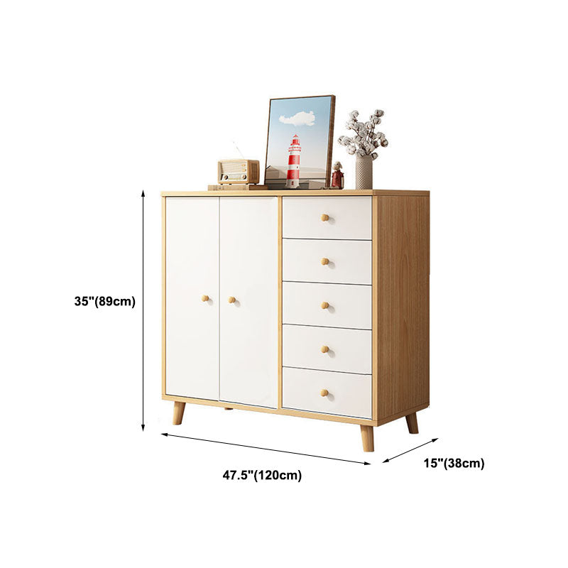 15" D Wooden Dresser Modern Style Storage Chest with Drawers and Doors Clearhalo 'Bedroom Furniture' 'Dressers & Chests' 'dressers_chests' 'furn' 'furn_dressers_chests' 'Furniture' 5537658