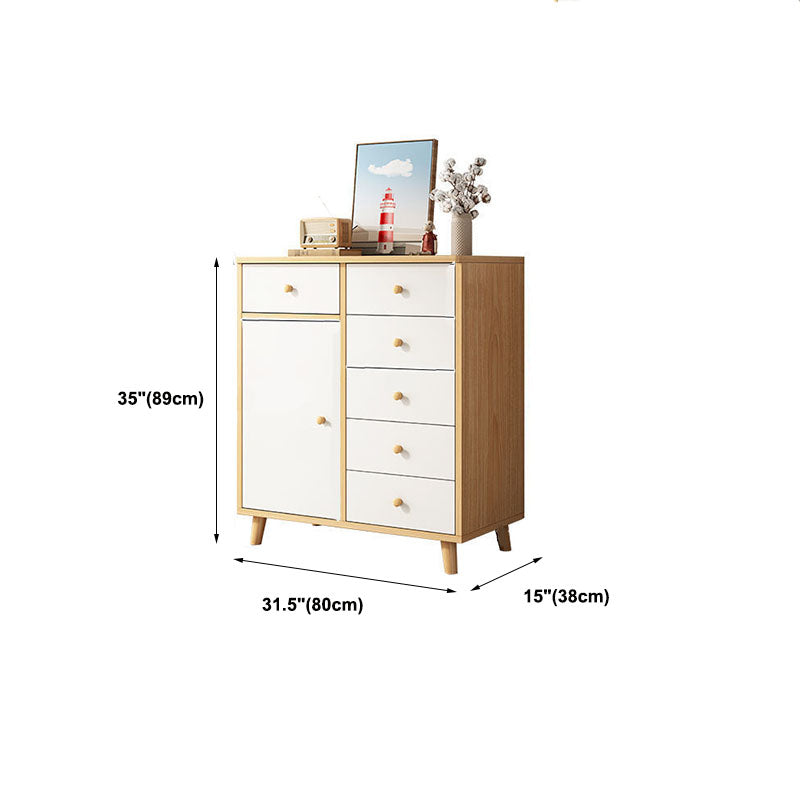 15" D Wooden Dresser Modern Style Storage Chest with Drawers and Doors Clearhalo 'Bedroom Furniture' 'Dressers & Chests' 'dressers_chests' 'furn' 'furn_dressers_chests' 'Furniture' 5537662