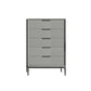 Vertical Wooden Dresser Modern Style Lingerie Chest for Bedroom 20"L x 16"W x 35"H Dark Gray Clearhalo 'Bedroom Furniture' 'Dressers & Chests' 'dressers_chests' 'furn' 'furn_dressers_chests' 'Furniture' 5537687