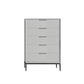 Vertical Wooden Dresser Modern Style Lingerie Chest for Bedroom 20"L x 16"W x 35"H Cream Gray Clearhalo 'Bedroom Furniture' 'Dressers & Chests' 'dressers_chests' 'furn' 'furn_dressers_chests' 'Furniture' 5537707