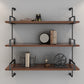 Wooden Wall Mounted Bookshelf Industrial Floating Storage Bookcase