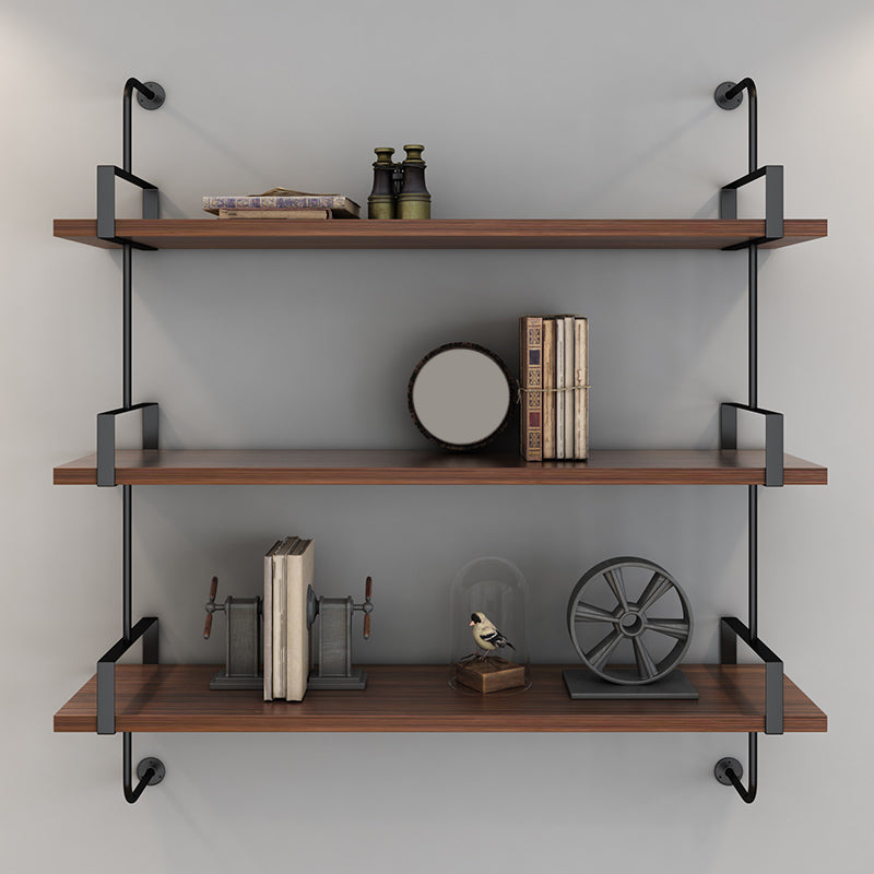 Wooden Wall Mounted Bookshelf Industrial Floating Storage Bookcase